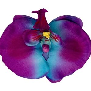 PURPLE and Blue Fabric ORCHID CLIP For HAIR and Clothing Pinup ROCKABILLY VLV